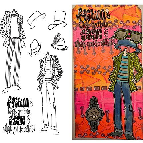 OTCRAFT Modische Herrenanzüge, Briefmarkensets, Gentleman-Mann-Hut, Uhren, Brillen, transparenter Gummi-Stempel, Kartenherstellung für DIY, Scrapbooking, Papier, Basteln, Kunstbedarf, handgefertigt OTCRAFT Modische Herrenanzüge, Briefmarkensets, Gentleman-Mann-Hut, Uhren, Brillen, transparenter Gummi-Stempel, Kartenherstellung für DIY, Scrapbooking, Papier, Basteln, Kunstbedarf, handgefertigt von OTCRAFT