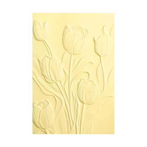 OTCRAFT Prägeschablone aus Kunststoff mit 3D-Blumen-Motiv, Tulpe für Bastelarbeiten, Scrapbooking, Fotoalbum, Kartenbasteln, Dekoration für Kartenherstellung, Prägeschablone, von OTCRAFT