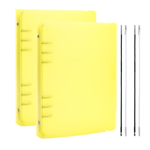 OTCRAFT Ringbucheinband, A5, 6-Ringbuch, sauberes, transparentes weiches PVC, für nachfüllbare Notizbuchhülle mit matter Oberfläche, für Stempel- und Stanzschablonen, Gelb, 2 Stück von OTCRAFT