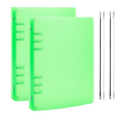 OTCRAFT Ringbucheinband für 6-Ringbücher, A5, transparent, weiches PVC, nachfüllbar, mit matter Oberfläche, für Stempel- und Stanzschablonen, Grün, 2 Stück von OTCRAFT