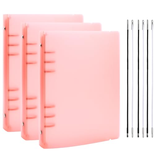OTCRAFT Ringbucheinband für 6-Ringbücher, A5, transparent, weiches PVC, nachfüllbar, mit matter Oberfläche, für Stempel- und Stanzschablonen, Orange, 3 Stück von OTCRAFT