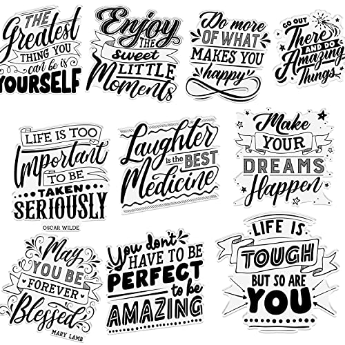 OTCRAFT Stempel mit Aufschrift "Thank You", "Sweet Makes You", "Enjoy Dreams", transparent, für Bastelarbeiten, Scrapbooking, Papier, Bastelarbeiten, Kunstbedarf, 10 Stück OTCRAFT Stempel mit Aufschrift "Thank You", "Sweet Makes You", "Enjoy Dreams", transparent, für Bastelarbeiten, Scrapbooking, Papier, Bastelarbeiten, Kunstbedarf, 10 Stück von OTCRAFT