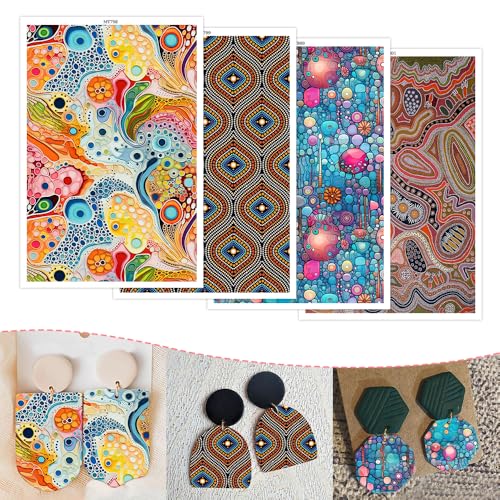 OTCRAFT Transferpapier für Bastelarbeiten, 4 Arten von Polymer-Ton, Transferpapier für Modelliermasse, Schmuck, Ohrringe, 14 x 8 cm, 20 Blatt OTCRAFT Transferpapier für Bastelarbeiten, 4 Arten von Polymer-Ton, Transferpapier für Modelliermasse, Schmuck, Ohrringe, 14 x 8 cm, 20 Blatt von OTCRAFT