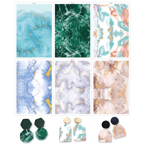 OTCRAFT Transferpapier für Bastelarbeiten, 6 Arten von Polymer-Ton, Transferpapier für Modelliermasse, Schmuck, Ohrringe, 14 x 8 cm, 24 Blatt OTCRAFT Transferpapier für Bastelarbeiten, 6 Arten von Polymer-Ton, Transferpapier für Modelliermasse, Schmuck, Ohrringe, 14 x 8 cm, 24 Blatt von OTCRAFT