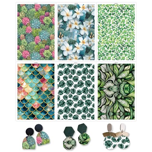 OTCRAFT Transferpapier für Bastelarbeiten, Polymer-Ton, Transferpapier für Modelliermasse, Schmuck, Ohrringe, 12 Blatt OTCRAFT Transferpapier für Bastelarbeiten, Polymer-Ton, Transferpapier für Modelliermasse, Schmuck, Ohrringe, 12 Blatt von OTCRAFT