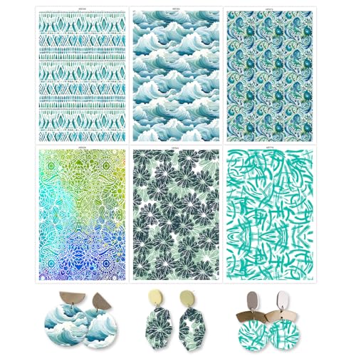 OTCRAFT Transferpapier für Bastelarbeiten, Vintage-Polymer-Ton, Transferpapier für Modelliermasse, Schmuck, Ohrringe, 12 Blatt OTCRAFT Transferpapier für Bastelarbeiten, Vintage-Polymer-Ton, Transferpapier für Modelliermasse, Schmuck, Ohrringe, 12 Blatt von OTCRAFT
