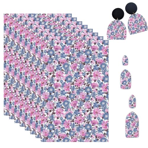 OTCRAFT Transferpapier für Polymer-Ton, Blumenmuster-Hintergrund, Transferblätter aus Polymerton, Druck-Polymer-Ton, Transferpapier für Bastelarbeiten, Kunst, Schmuck, Ohrringe, 12 Stück OTCRAFT Transferpapier für Polymer-Ton, Blumenmuster-Hintergrund, Transferblätter aus Polymerton, Druck-Polymer-Ton, Transferpapier für Bastelarbeiten, Kunst, Schmuck, Ohrringe, 12 Stück von OTCRAFT