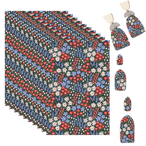 OTCRAFT Transferpapier für Polymer-Ton, Blumenmuster-Hintergrund, Transferblätter aus Polymerton, Druck-Polymer-Ton, Transferpapier für Bastelarbeiten, Kunst, Schmuck, Ohrringe, 12 Stück OTCRAFT Transferpapier für Polymer-Ton, Blumenmuster-Hintergrund, Transferblätter aus Polymerton, Druck-Polymer-Ton, Transferpapier für Bastelarbeiten, Kunst, Schmuck, Ohrringe, 12 Stück von OTCRAFT