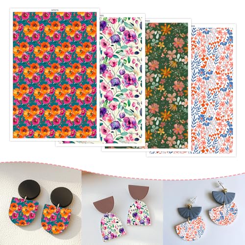 OTCRAFT Transferpapier für Polymer-Ton, Retro-Aquarell-Blumen, Polymer-Ton, Druck-Polymer-Ton, Transferpapier für Bastelarbeiten, Kunst, Schmuck, Ohrringe, 14 x 8 cm, 20 Stück OTCRAFT Transferpapier für Polymer-Ton, Retro-Aquarell-Blumen, Polymer-Ton, Druck-Polymer-Ton, Transferpapier für Bastelarbeiten, Kunst, Schmuck, Ohrringe, 14 x 8 cm, 20 Stück von OTCRAFT