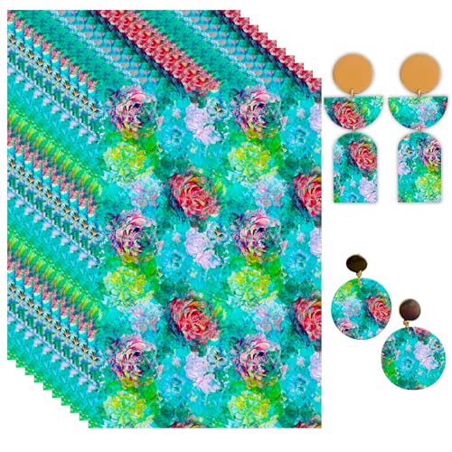 OTCRAFT Transferpapier für Polymer-Ton, Retro-blaue bunte Blumen, Transferblätter aus Polymerton, Druck-Polymer-Ton, Transferpapier für Bastelarbeiten, Kunst, Schmuck, Ohrringe, 10 Stück OTCRAFT Transferpapier für Polymer-Ton, Retro-blaue bunte Blumen, Transferblätter aus Polymerton, Druck-Polymer-Ton, Transferpapier für Bastelarbeiten, Kunst, Schmuck, Ohrringe, 10 Stück von OTCRAFT