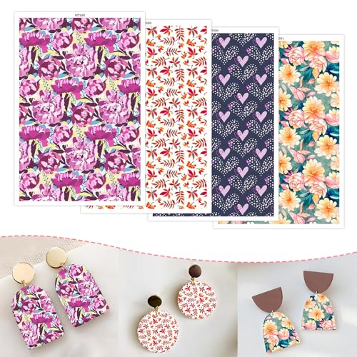 OTCRAFT Transferpapier für Polymer-Ton, vier verschiedene Blumen, Transferblätter aus Polymerton, Transferpapier für Bastelarbeiten, Kunst, Schmuck, Ohrringe, 14 x 8 cm, 20 Stück OTCRAFT Transferpapier für Polymer-Ton, vier verschiedene Blumen, Transferblätter aus Polymerton, Transferpapier für Bastelarbeiten, Kunst, Schmuck, Ohrringe, 14 x 8 cm, 20 Stück von OTCRAFT