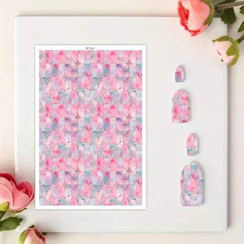 OTCRAFT Transferpapier für Polymerton, 12 Blatt mit farbigem Marmor-Hintergrund, Transferpapier für Bastelarbeiten, Schmuck, Ohrringe, 14 x 8 cm von OTCRAFT