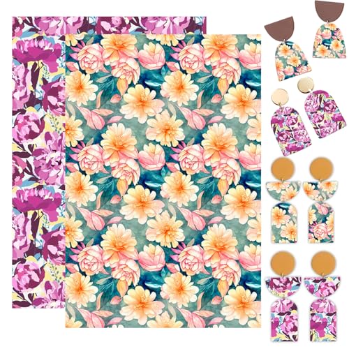OTCRAFT Transferpapier für Polymerton, 14 x 9 cm, Transferblätter mit blühenden Blumen, Polymerton, Druck-Polymer-Ton, Transferpapier für Bastelarbeiten, Kunst, Schmuck, Ohrringe, 20 Stück OTCRAFT Transferpapier für Polymerton, 14 x 9 cm, Transferblätter mit blühenden Blumen, Polymerton, Druck-Polymer-Ton, Transferpapier für Bastelarbeiten, Kunst, Schmuck, Ohrringe, 20 Stück von OTCRAFT