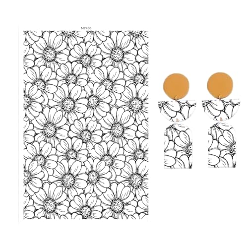 OTCRAFT Transferpapier für Polymerton, Blumen-Hintergrunddruck, Polymer-Ton, Transferpapier für Bastelarbeiten, Kunst, Schmuck, Ohrringe, 10 Blatt von OTCRAFT