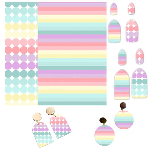 OTCRAFT Transferpapier für Polymerton, Farbverlauf, Transferblätter aus Polymerton, Druck-Polymer-Ton, Transferpapier für Bastelarbeiten, Kunst, Schmuck, Ohrringe, 12 Stück OTCRAFT Transferpapier für Polymerton, Farbverlauf, Transferblätter aus Polymerton, Druck-Polymer-Ton, Transferpapier für Bastelarbeiten, Kunst, Schmuck, Ohrringe, 12 Stück von OTCRAFT