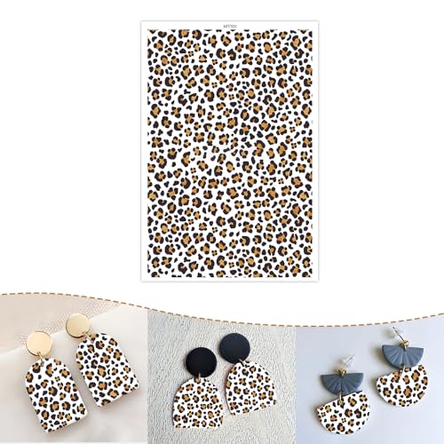 OTCRAFT Transferpapier für Polymerton, Leopardenmuster, 14 x 9 cm, Transferpapier für Bastelarbeiten, Schmuck, Ohrringe, 12 Blatt OTCRAFT Transferpapier für Polymerton, Leopardenmuster, 14 x 9 cm, Transferpapier für Bastelarbeiten, Schmuck, Ohrringe, 12 Blatt von OTCRAFT