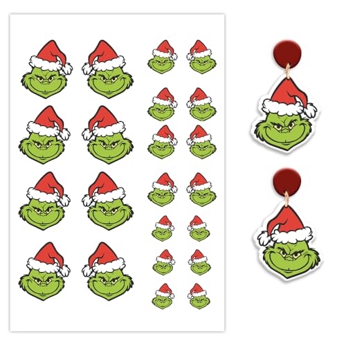 OTCRAFT Transferpapier für Polymerton, Transferpapier für Polymerton, Transferpapier für Bastelarbeiten, Schmuck, Ohrringe, Weihnachtsstern, 12 Blatt von OTCRAFT