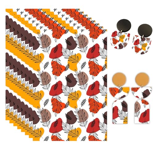 OTCRAFT Transferpapier für Polymerton, abstrakte Blumen und Blätter, Transferblätter aus Polymerton, Druck-Polymer-Ton, Transferpapier für Bastelarbeiten, Kunst, Schmuck, Ohrringe, 12 x 8 cm OTCRAFT Transferpapier für Polymerton, abstrakte Blumen und Blätter, Transferblätter aus Polymerton, Druck-Polymer-Ton, Transferpapier für Bastelarbeiten, Kunst, Schmuck, Ohrringe, 12 x 8 cm von OTCRAFT