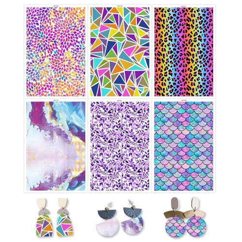 OTCRAFT Transferpapier mit Leopardenmuster, Marmor-Ton, für Bastelarbeiten, violette Polymer-Ton-Transferblätter für Modelliermasse, Schmuck, Ohrringe, 14 x 8 cm, 24 Stück OTCRAFT Transferpapier mit Leopardenmuster, Marmor-Ton, für Bastelarbeiten, violette Polymer-Ton-Transferblätter für Modelliermasse, Schmuck, Ohrringe, 14 x 8 cm, 24 Stück von OTCRAFT