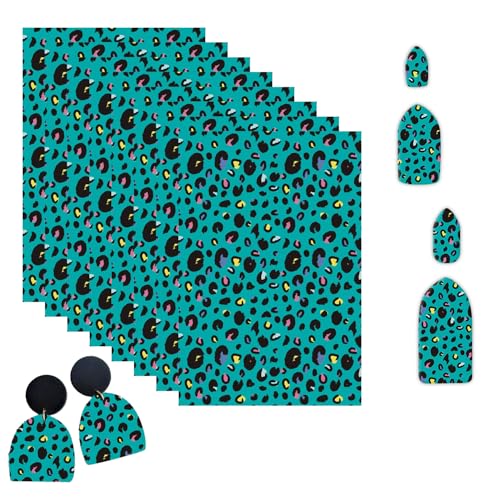 OTCRAFT Transferpapier mit Leopardenmuster für Polymerton, Transferbögen, Polymerton, Druck-Polymer-Ton, Transferpapier für Bastelarbeiten, Kunst, Schmuck, Ohrringe, 10 Stück von OTCRAFT