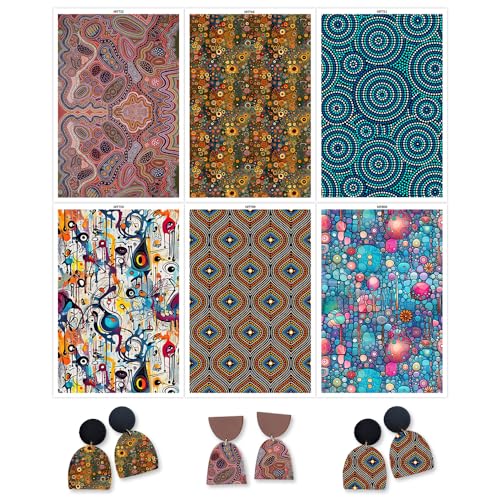 OTCRAFT Transferpapier mit abstraktem Muster für Polymerton, 6 verschiedene Hintergrunddrucke, Polymer-Ton-Transferpapier für Bastelarbeiten, Kunst, Schmuck, Ohrringe, 12 Blatt OTCRAFT Transferpapier mit abstraktem Muster für Polymerton, 6 verschiedene Hintergrunddrucke, Polymer-Ton-Transferpapier für Bastelarbeiten, Kunst, Schmuck, Ohrringe, 12 Blatt von OTCRAFT