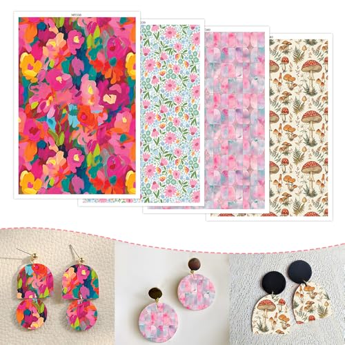 OTCRAFT Transferpapier mit roten Blättern, Pilzmotiv, 4 Designs, 14 x 9 cm, Transferblätter für Polymerton, Druckpapier, Transferpapier für Bastelarbeiten, Schmuck, Ohrringe, 24 Blatt OTCRAFT Transferpapier mit roten Blättern, Pilzmotiv, 4 Designs, 14 x 9 cm, Transferblätter für Polymerton, Druckpapier, Transferpapier für Bastelarbeiten, Schmuck, Ohrringe, 24 Blatt von OTCRAFT