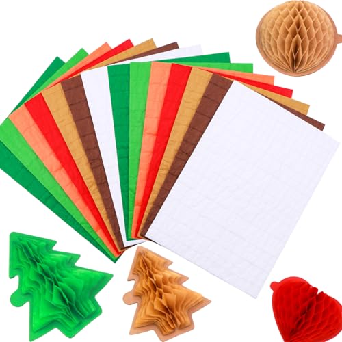 OTCRAFT Wabenpapierblöcke für 3D-Bastel- und Pop-Up-Karten, 30 Schichten, 2 cm, Klebelinie, Wabenpapier, verschiedene Farben, ideal für Bastelarbeiten, Kartenherstellung, Verzierungen (21,1 x 14,7 cm) OTCRAFT Wabenpapierblöcke für 3D-Bastel- und Pop-Up-Karten, 30 Schichten, 2 cm, Klebelinie, Wabenpapier, verschiedene Farben, ideal für Bastelarbeiten, Kartenherstellung, Verzierungen (21,1 x 14,7 cm) von OTCRAFT