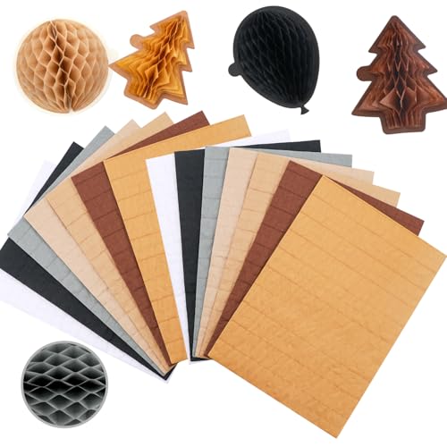 OTCRAFT Wabenpapierblöcke für 3D-Bastel- und Pop-Up-Karten, 30 Schichten, 2 cm, Klebelinie, Wabenpapier, verschiedene Farben, ideal für Bastelarbeiten, Kartenherstellung, Verzierungen (21,1 x 14,7 cm) OTCRAFT Wabenpapierblöcke für 3D-Bastel- und Pop-Up-Karten, 30 Schichten, 2 cm, Klebelinie, Wabenpapier, verschiedene Farben, ideal für Bastelarbeiten, Kartenherstellung, Verzierungen (21,1 x 14,7 cm) von OTCRAFT