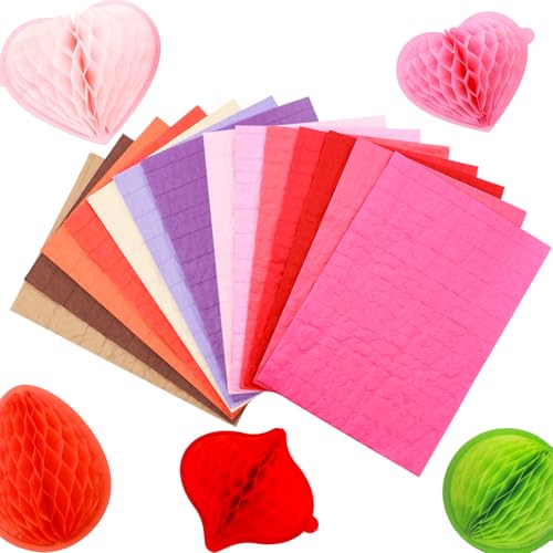 OTCRAFT Wabenpapierblöcke für 3D-Bastel- und Pop-Up-Karten, 30 Schichten, 2 cm, Klebelinie, Wabenpapier, verschiedene Farben, ideal für Bastelarbeiten, Kartenherstellung, Verzierungen (21,1 x 14,7 cm) OTCRAFT Wabenpapierblöcke für 3D-Bastel- und Pop-Up-Karten, 30 Schichten, 2 cm, Klebelinie, Wabenpapier, verschiedene Farben, ideal für Bastelarbeiten, Kartenherstellung, Verzierungen (21,1 x 14,7 cm) von OTCRAFT