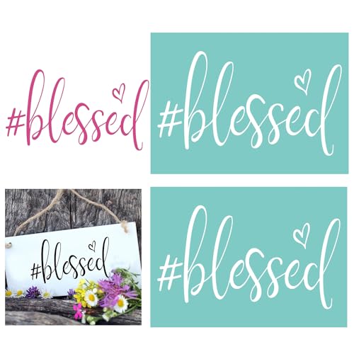 Siebdruck-Schablonen "Word Blessed", wiederverwendbar, selbstklebend, Siebdruck, für Dekor/Druck von Holz/Stoff/Wand/Tassen/Teller/Glas/Papier, Heimhandwerksprojekte Dekorationen, Muster (12,7 x 17,8 Siebdruck-Schablonen "Word Blessed", wiederverwendbar, selbstklebend, Siebdruck, für Dekor/Druck von Holz/Stoff/Wand/Tassen/Teller/Glas/Papier, Heimhandwerksprojekte Dekorationen, Muster (12,7 x 17,8 von OTCRAFT