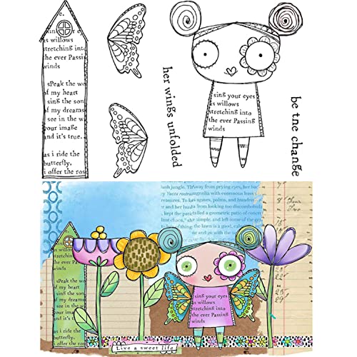 Silikonstempel für Mädchen, mit Blumen und Schmetterlingen, Motiv: Frühlingsbruch, transparent, für Bastelarbeiten, Scrapbooking, Papier, Basteln, Kunstbedarf, Scrapbook, Album-Dekoration Silikonstempel für Mädchen, mit Blumen und Schmetterlingen, Motiv: Frühlingsbruch, transparent, für Bastelarbeiten, Scrapbooking, Papier, Basteln, Kunstbedarf, Scrapbook, Album-Dekoration von OTCRAFT