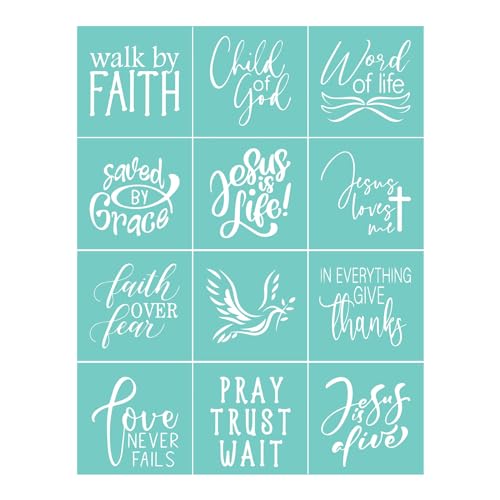 Silkscreen Stencil Faith Minis, wiederverwendbar, selbstklebend, Siebdruck, für Dekoration, Druck, Holz, Stoff, Wand, Tasse, Teller, Glas, Papier, Heimhandwerksprojekte, Dekorationen, Muster (21,6 x Silkscreen Stencil Faith Minis, wiederverwendbar, selbstklebend, Siebdruck, für Dekoration, Druck, Holz, Stoff, Wand, Tasse, Teller, Glas, Papier, Heimhandwerksprojekte, Dekorationen, Muster (21,6 x von OTCRAFT