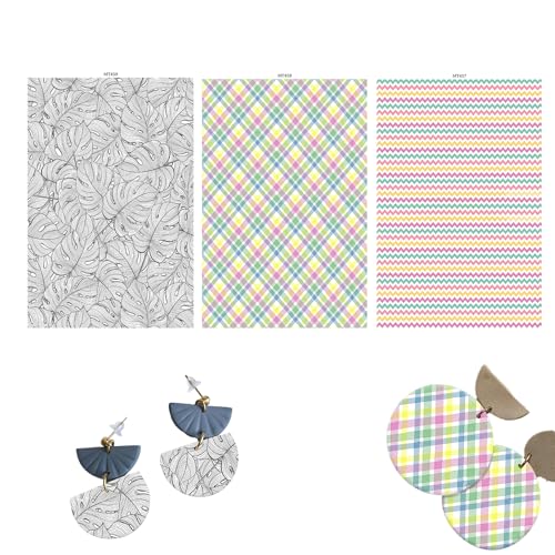 Transferpapier für Polymerton, 3 verschiedene Farbverläufe, Transferpapier für Polymerton, Druck-Polymer-Ton, Transferpapier für Bastelarbeiten, Schmuck, Ohrringe, 14 x 8 cm, 24 Blatt von OTCRAFT