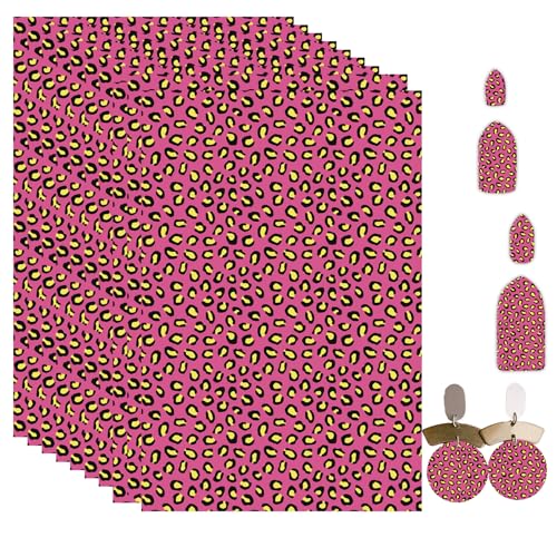 Transferpapier mit Leopardenmuster für Polymerton, Transferbögen, Polymerton, Druck-Polymer-Ton, Transferpapier für Bastelarbeiten, Kunst, Schmuck, Ohrringe, 10 Stück von OTCRAFT