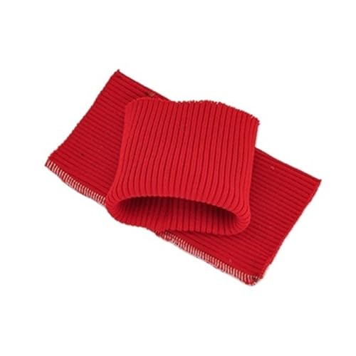 Ersatz-Stretch-Strickbündchen, elastische Rippbündchen, 40 cm, großer Spandex-Jersey-Bündchenstoff für Sweatshirt-Unterteile, dehnbarer Baumwoll-Rippstoff für Anfertigen von Bündchen an Ärmeln(Red) von OTENG