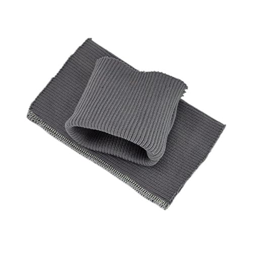 Ersatz-Stretch-Strickbündchen, elastische Rippbündchen, 40 cm, großer Spandex-Jersey-Bündchenstoff für Sweatshirt-Unterteile, dehnbarer Baumwoll-Rippstoff für Anfertigen von Bündchen an Ärmeln(Gray) von OTENG