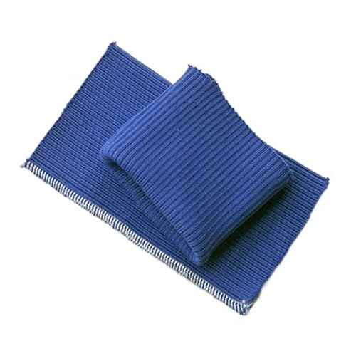 Ersatz-Stretch-Strickbündchen, elastische Rippbündchen, 40 cm, großer Spandex-Jersey-Bündchenstoff für Sweatshirt-Unterteile, dehnbarer Baumwoll-Rippstoff für Anfertigen von Bündchen an Ärmeln(Royal B von OTENG