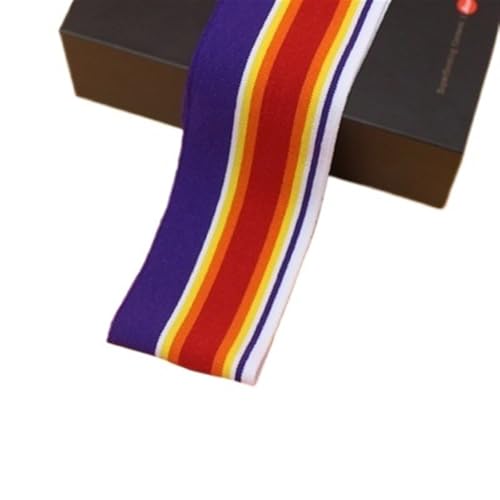 Ersatz-Stretch-Strickbündchen, elastische Rippbündchen, gekämmter Rippenstoff, Regenbogen-Bündchenstoff, 1/2 Yard, gestreift, dehnbar, für Nähen von Unterhemden, Strickhalsausschnitt, 5 x 85 cm/Stück( von OTENG