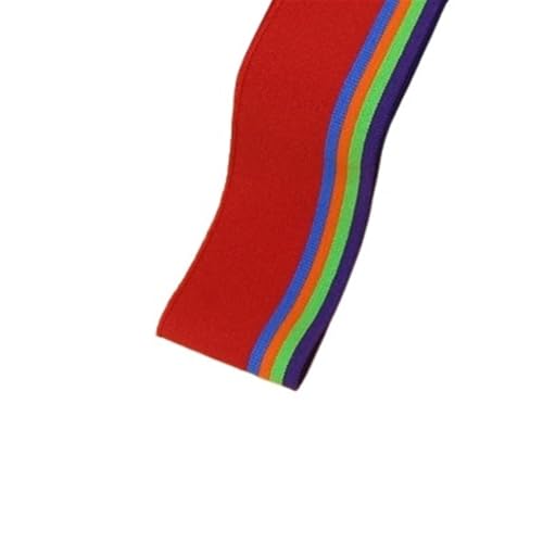 Ersatz-Stretch-Strickbündchen, elastische Rippbündchen, gekämmter Rippenstoff, Regenbogen-Bündchenstoff, 1/2 Yard, gestreift, dehnbar, für Nähen von Unterhemden, Strickhalsausschnitt, 5 x 85 cm/Stück( von OTENG