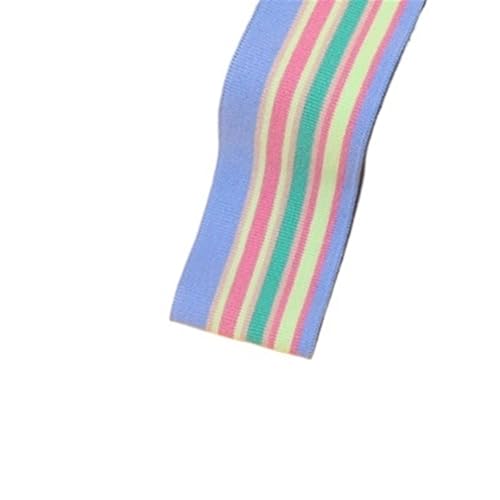 Ersatz-Stretch-Strickbündchen, elastische Rippbündchen, gekämmter Rippenstoff, Regenbogen-Bündchenstoff, 1/2 Yard, gestreift, dehnbar, für Nähen von Unterhemden, Strickhalsausschnitt, 5 x 85 cm/Stück( von OTENG