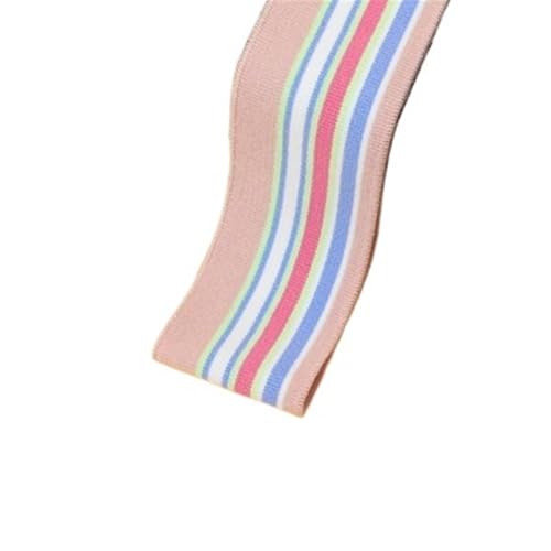 Ersatz-Stretch-Strickbündchen, elastische Rippbündchen, gekämmter Rippenstoff, Regenbogen-Bündchenstoff, 1/2 Yard, gestreift, dehnbar, für Nähen von Unterhemden, Strickhalsausschnitt, 5 x 85 cm/Stück( von OTENG