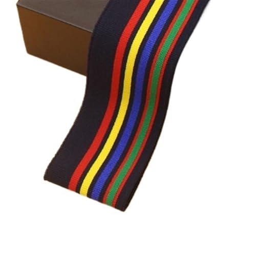 Ersatz-Stretch-Strickbündchen, elastische Rippbündchen, gekämmter Rippenstoff, Regenbogen-Bündchenstoff, 1/2 Yard, gestreift, dehnbar, für Nähen von Unterhemden, Strickhalsausschnitt, 5 x 85 cm/Stück( von OTENG