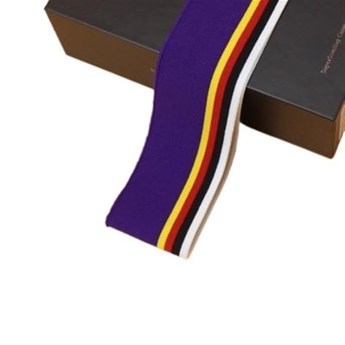 Ersatz-Stretch-Strickbündchen, elastische Rippbündchen, gekämmter Rippenstoff, Regenbogen-Bündchenstoff, 1/2 Yard, gestreift, dehnbar, für Nähen von Unterhemden, Strickhalsausschnitt, 5 x 85 cm/Stück( von OTENG