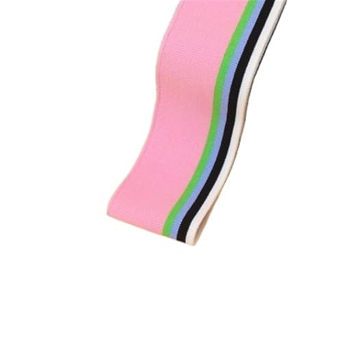 Ersatz-Stretch-Strickbündchen, elastische Rippbündchen, gekämmter Rippenstoff, Regenbogen-Bündchenstoff, 1/2 Yard, gestreift, dehnbar, für Nähen von Unterhemden, Strickhalsausschnitt, 5 x 85 cm/Stück( von OTENG