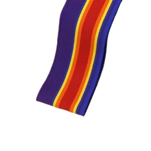 Ersatz-Stretch-Strickbündchen, elastische Rippbündchen, gekämmter Rippenstoff, Regenbogen-Bündchenstoff, 1/2 Yard, gestreift, dehnbar, für Nähen von Unterhemden, Strickhalsausschnitt, 5 x 85 cm/Stück( von OTENG