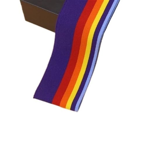 Ersatz-Stretch-Strickbündchen, elastische Rippbündchen, gekämmter Rippenstoff, Regenbogen-Bündchenstoff, 1/2 Yard, gestreift, dehnbar, für Nähen von Unterhemden, Strickhalsausschnitt, 5 x 85 cm/Stück( von OTENG