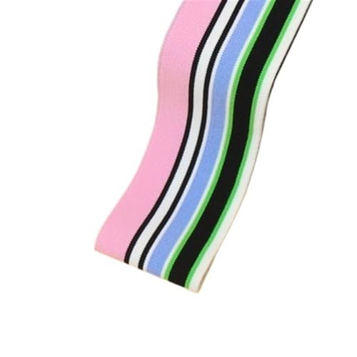 Ersatz-Stretch-Strickbündchen, elastische Rippbündchen, gekämmter Rippenstoff, Regenbogen-Bündchenstoff, 1/2 Yard, gestreift, dehnbar, für Nähen von Unterhemden, Strickhalsausschnitt, 5 x 85 cm/Stück( von OTENG