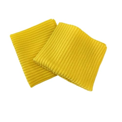 Ersatz für Stretch-Strickbündchen, elastische Rippbündchen, 2 x 2 Zoll, dicke Baumwolle, dicker Stretch-Strickpullover, Armmanschette, Beinrippen-Jersey, gerippter Besatzstoff für Daunenmantel(Yellow) von OTENG