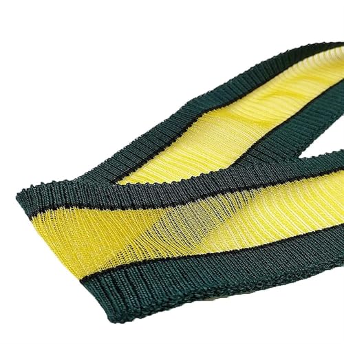 Ersatz für elastische Strickbündchen, elastische Rippbündchen, Organza-Gewebe, Rippenstoff, Quilten, Stoffzubehör, Bündchensaum, Nähen des unteren Kragens(Green Black Yellow) von OTENG