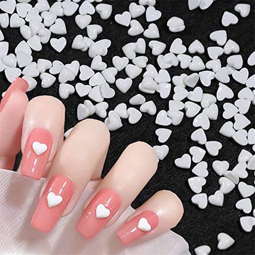 3D-Herz-Nagelkunst-Charms, 100 Stück, niedliche Liebesform, Harz-Nagelanhänger, flache Rückseite, weiß, kleines Herz, Nagelsteine Maniküre-Zubehör für Frauen und Mädchen Nagelkunst-Design Dekoration 3D-Herz-Nagelkunst-Charms, 100 Stück, niedliche Liebesform, Harz-Nagelanhänger, flache Rückseite, weiß, kleines Herz, Nagelsteine Maniküre-Zubehör für Frauen und Mädchen Nagelkunst-Design Dekoration von OTKARXUS
